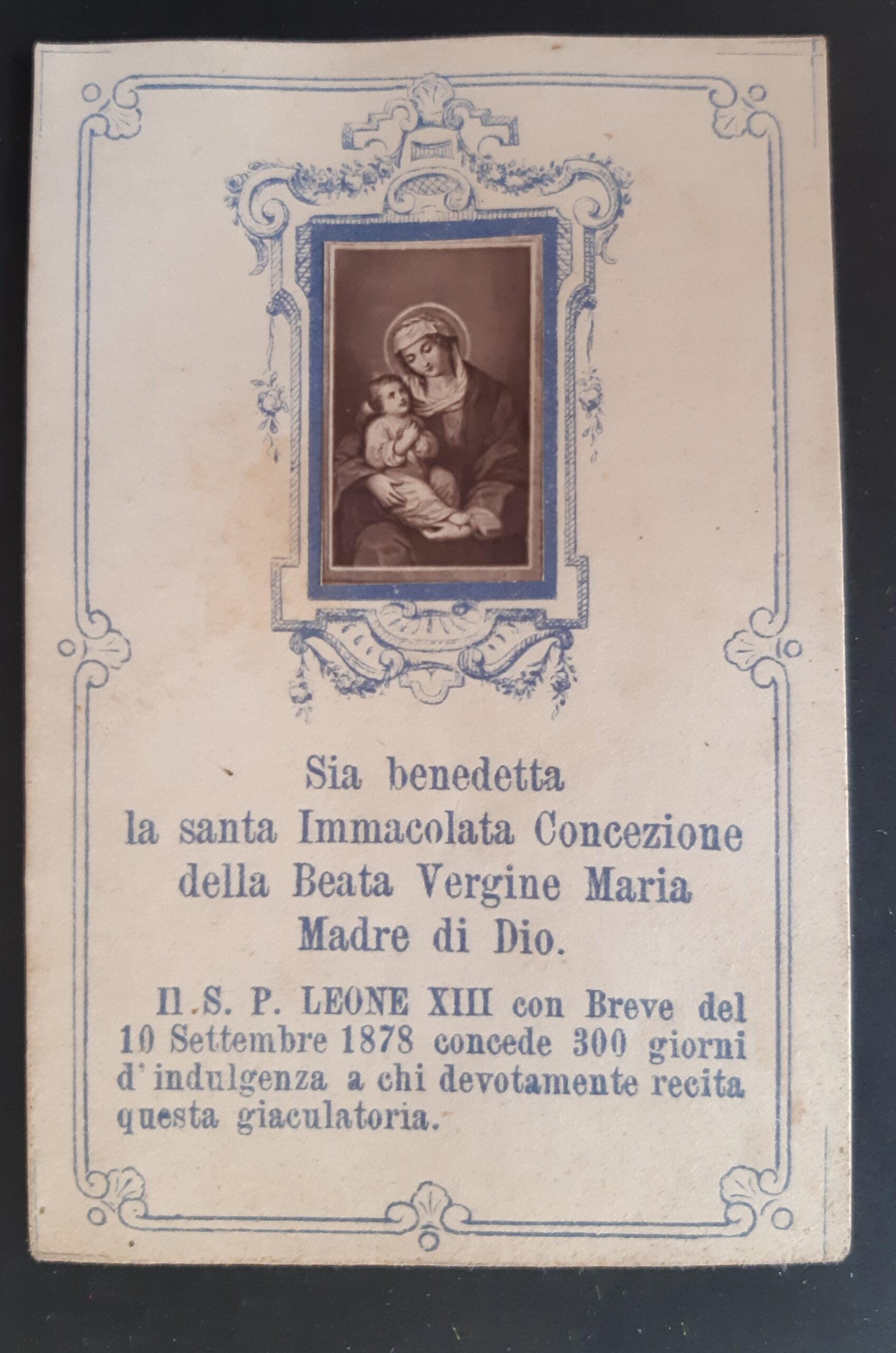 Santino Immacolata concezione e Gesù bambino 1878 Soc. Juvent. Cath. …
