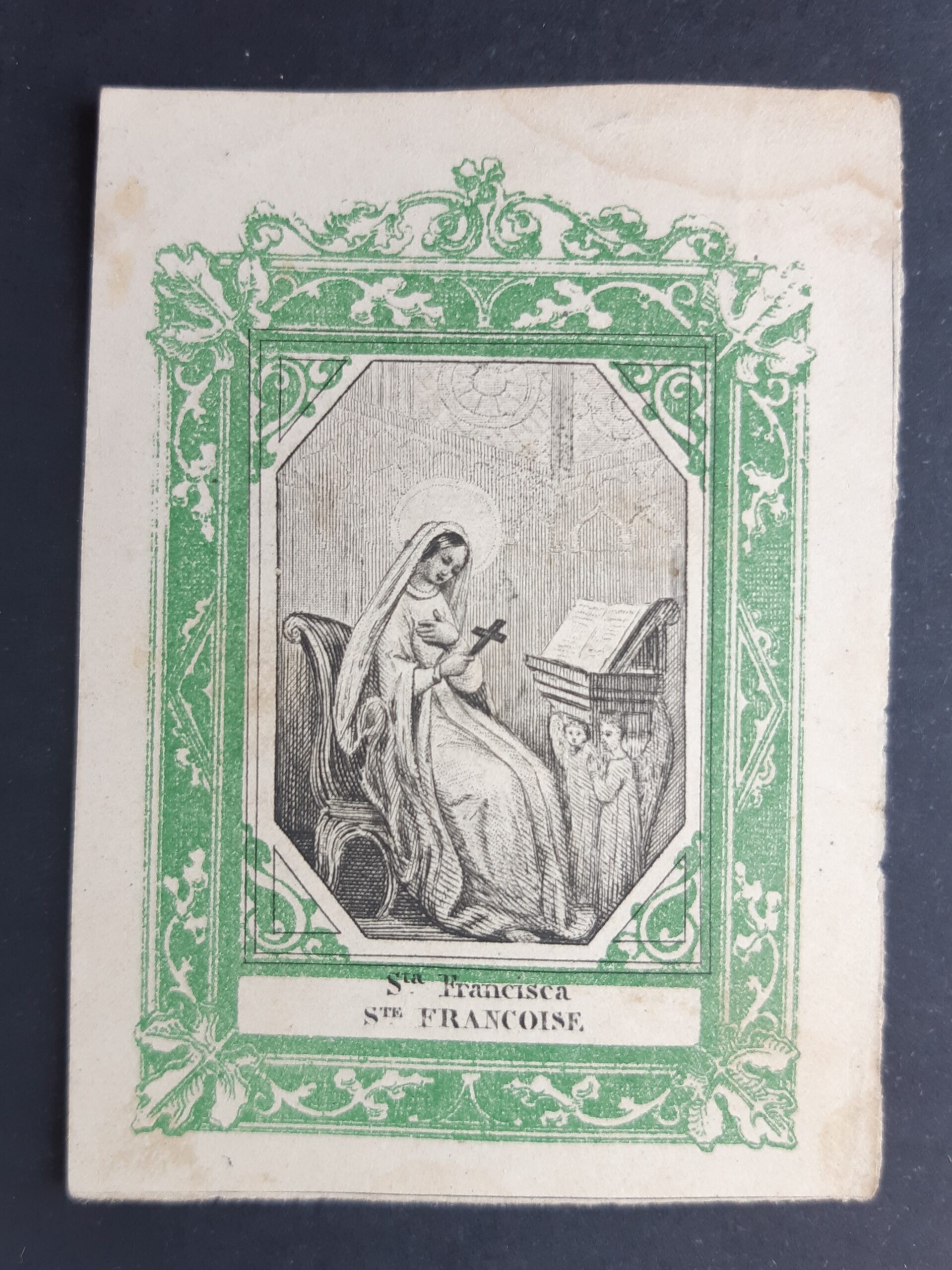 Santino incisione Santa Francisca S.te Francoise holy card