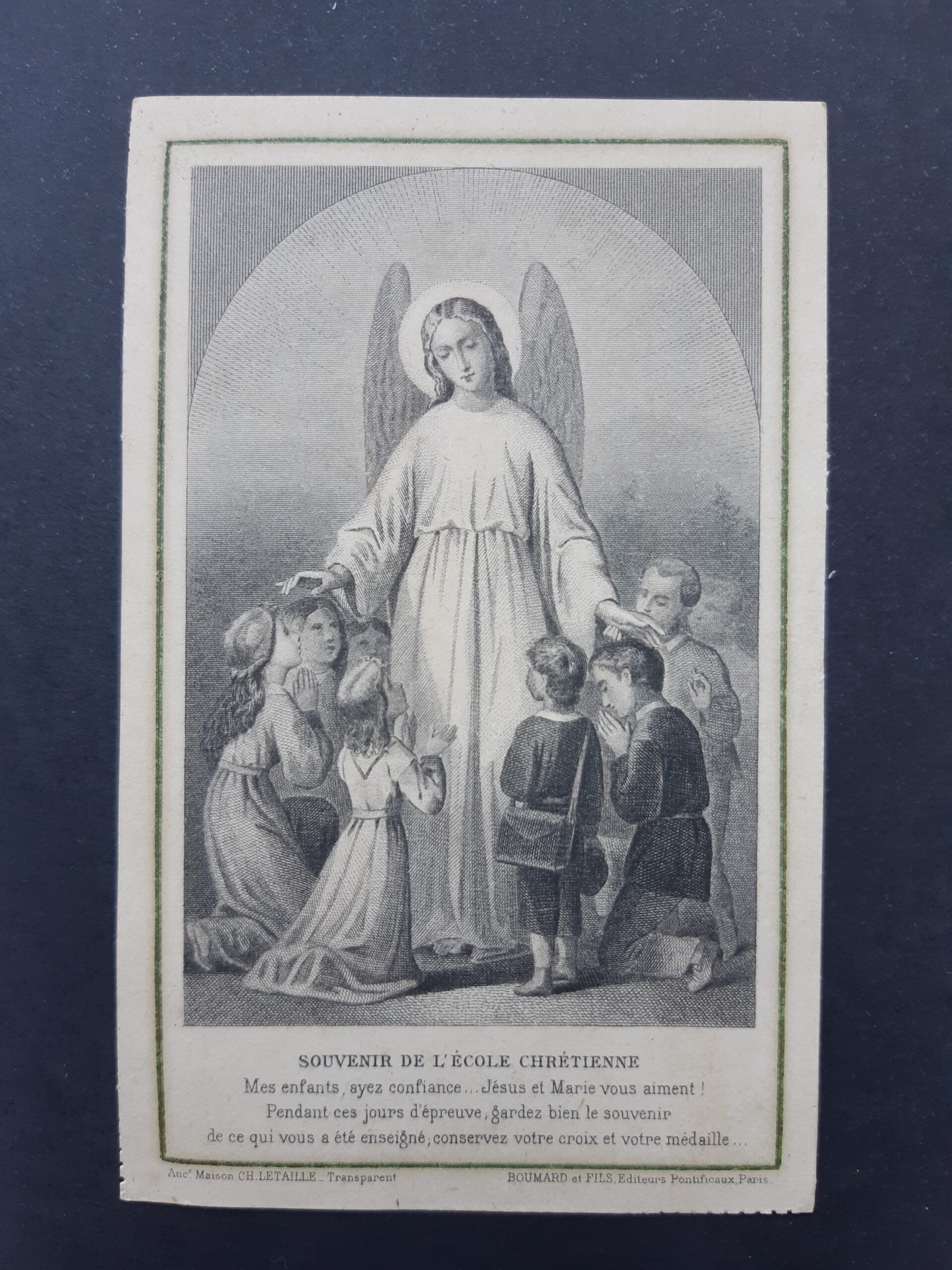 Santino Letaille Souvenir de l'école chretienne Ricordo della scuola cristiana …