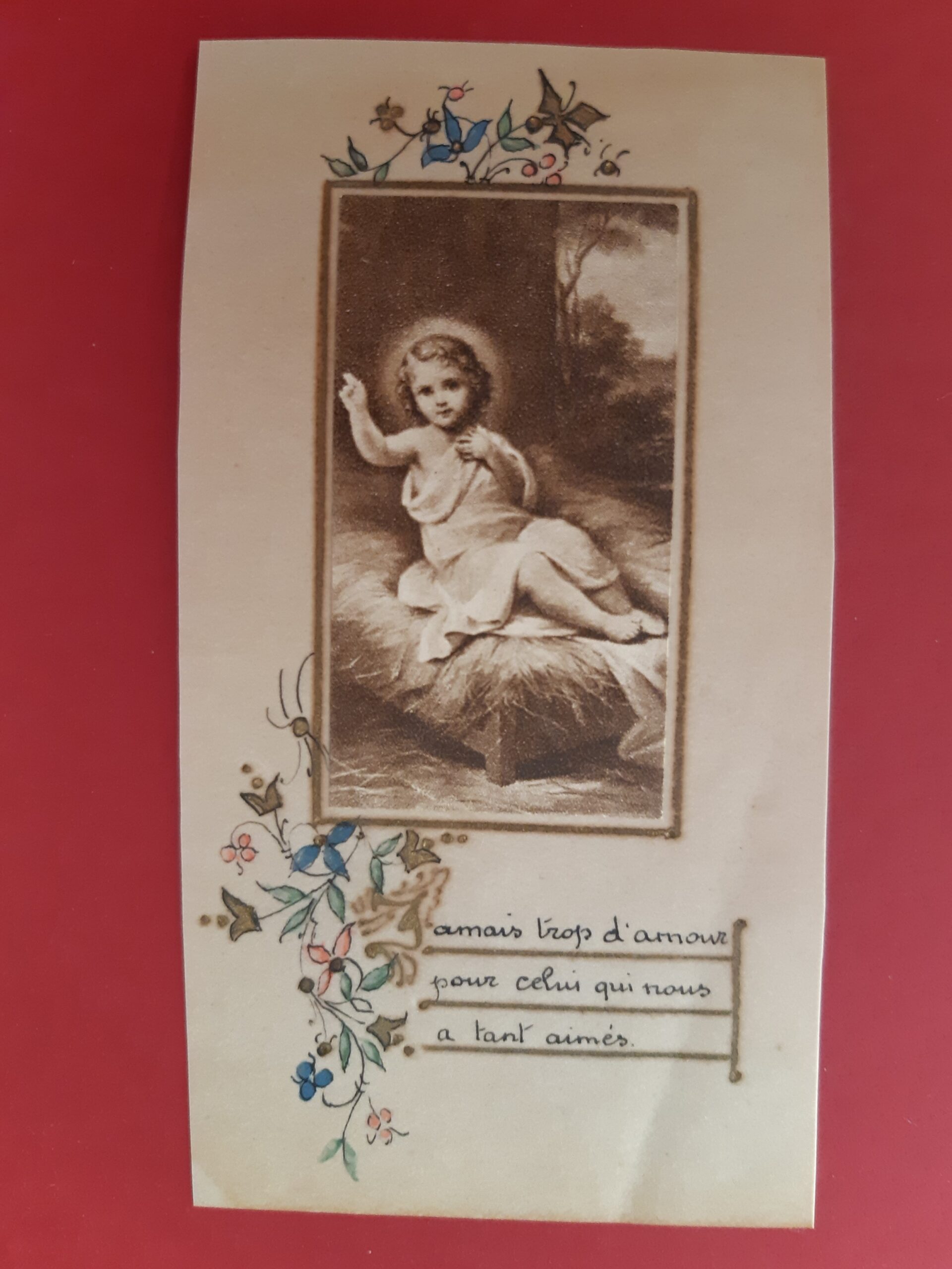 Santino manufatto Gesù bambino holy card