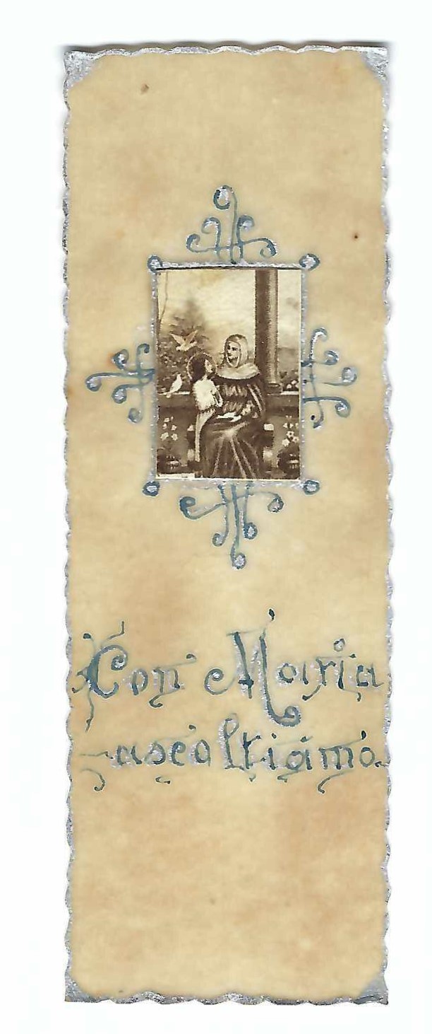 Santino manufatto su pergamena Maria Vergine e Gesù bambino 1900 …