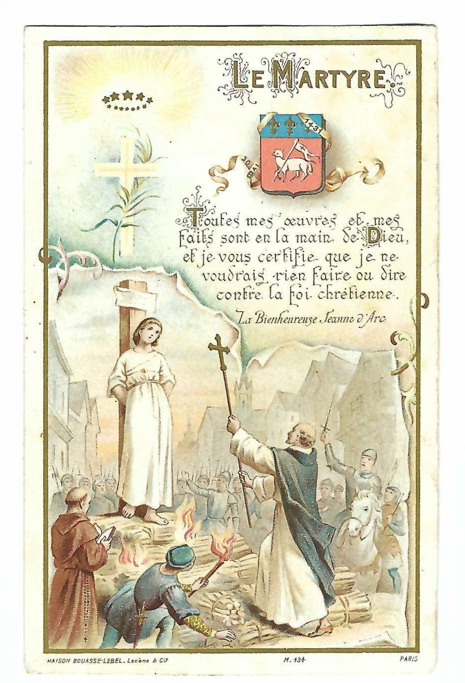 Santino Martirio S. Giovanna D'Arco Bouasse Lebel holy card image …
