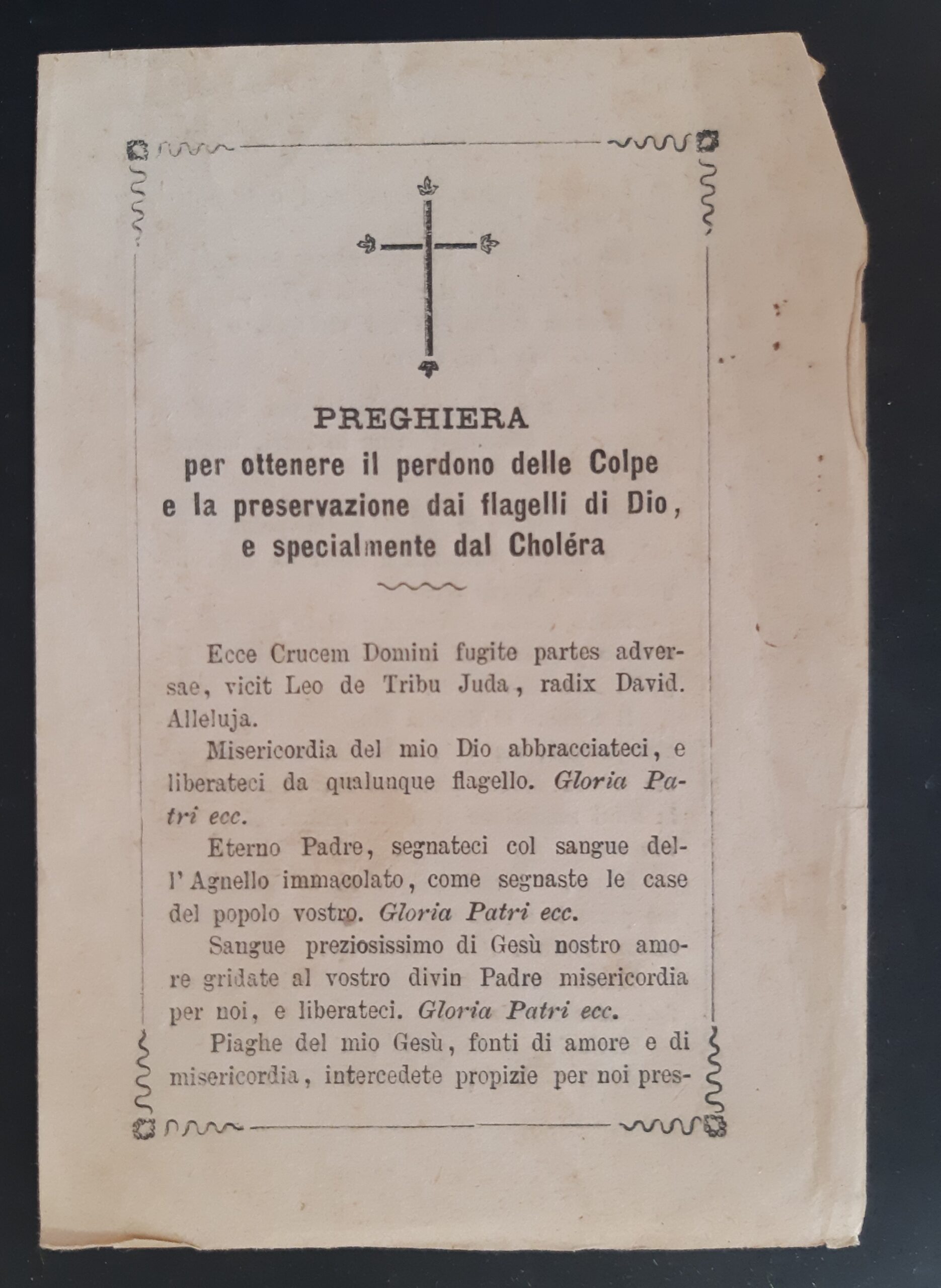 Santino Preghiera di perdono e preservazione dai flagelli e colera …