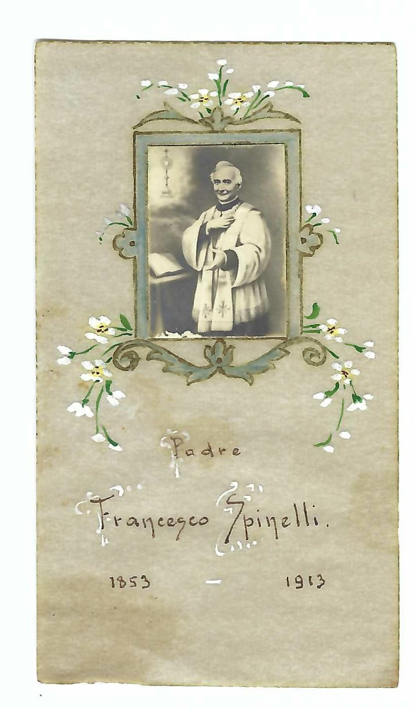 Santino S. Francesco Spinelli manufatto su pergamena dipinto a mano …