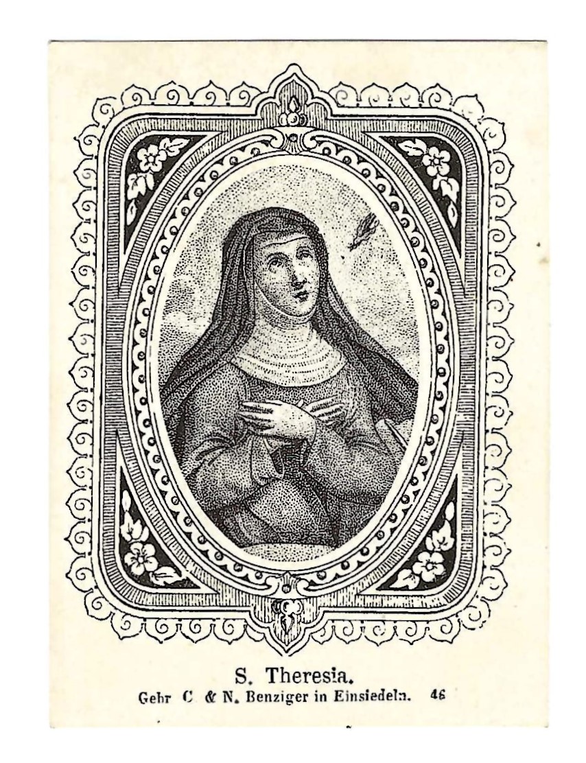 Santino su carta holy card S. Teresa D'Avila Benziger in …