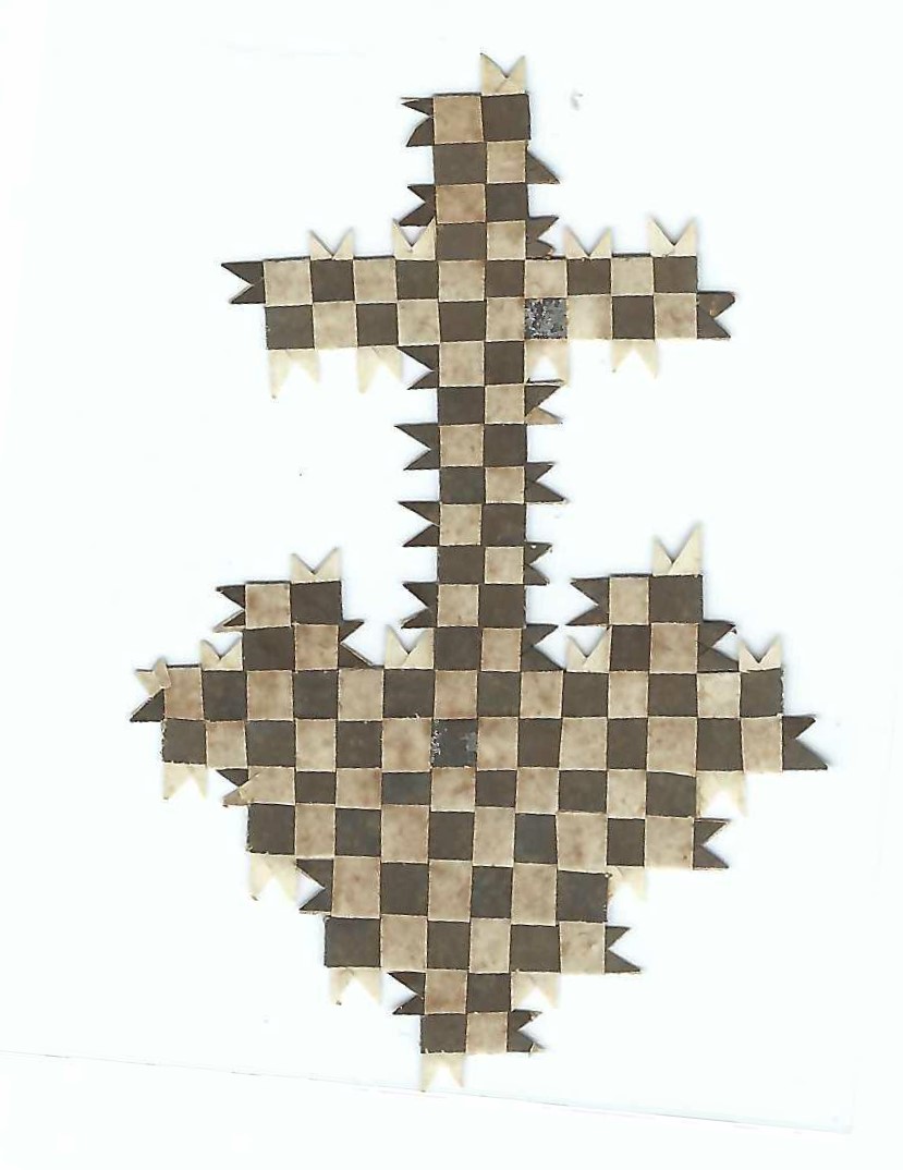Santino su carta intrecciata origami S. Cuore di Gesù e …