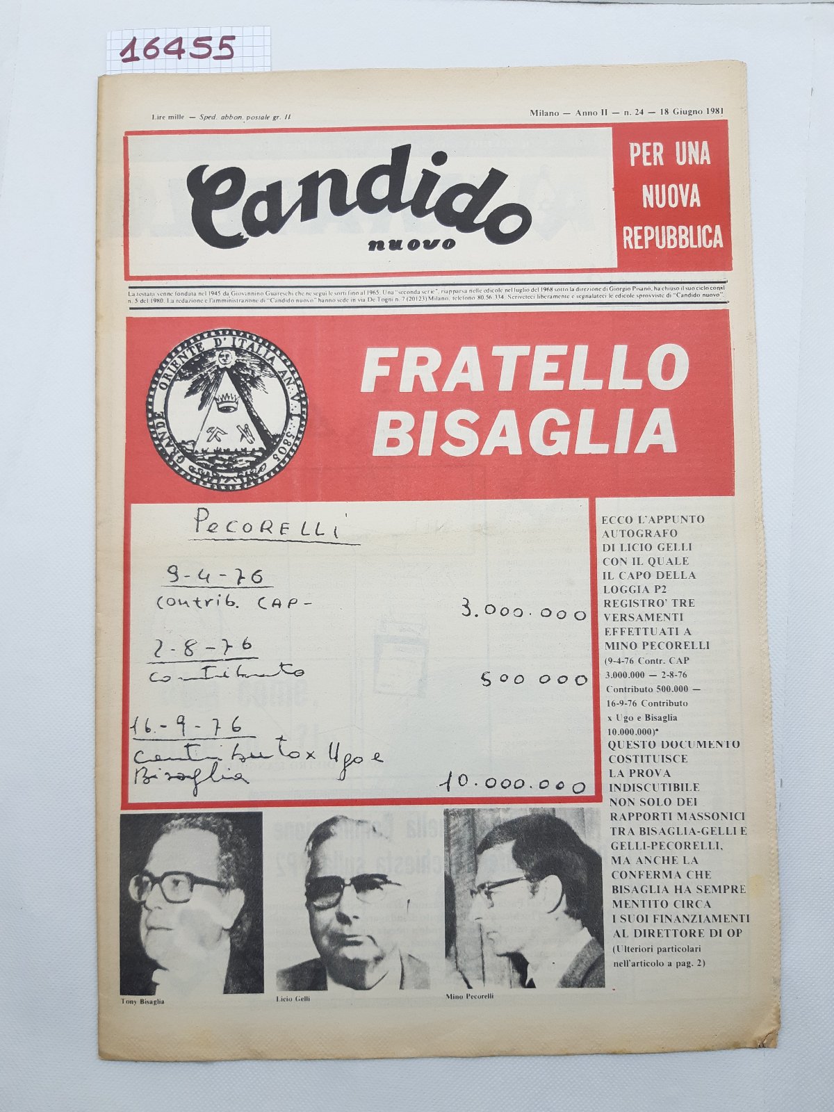 Settimanale Nuovo calido per una nuova Repubblica numero 24 18 …