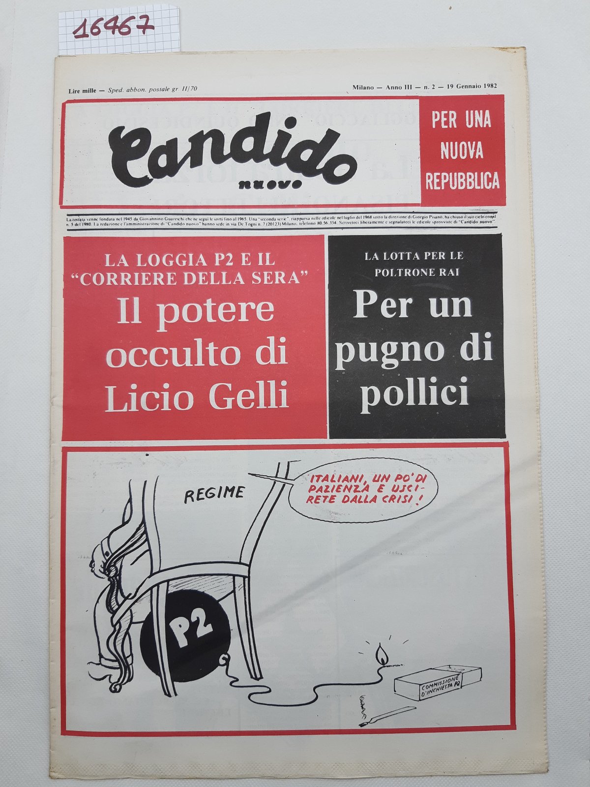 Settimanale Nuovo Candido per una nuova Repubblica il numero 219 …
