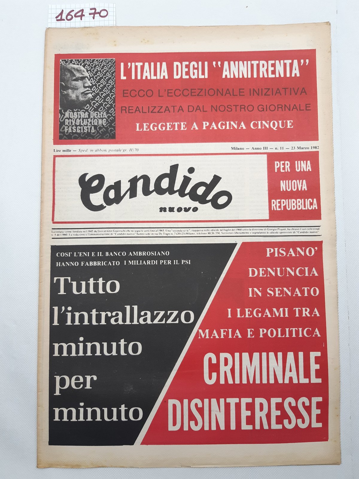 Settimanale Nuovo Candido per una nuova Repubblica numero 11 23 …