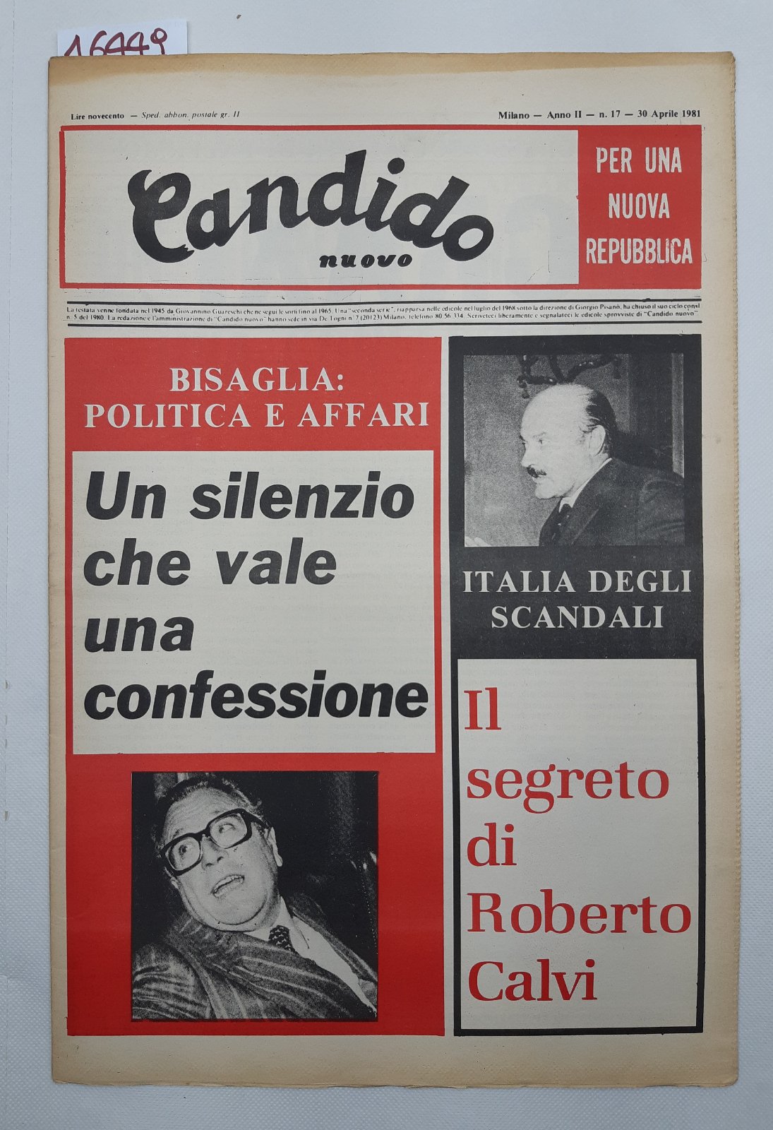 Settimanale Nuovo Candido per una nuova Repubblica numero 17 30 …