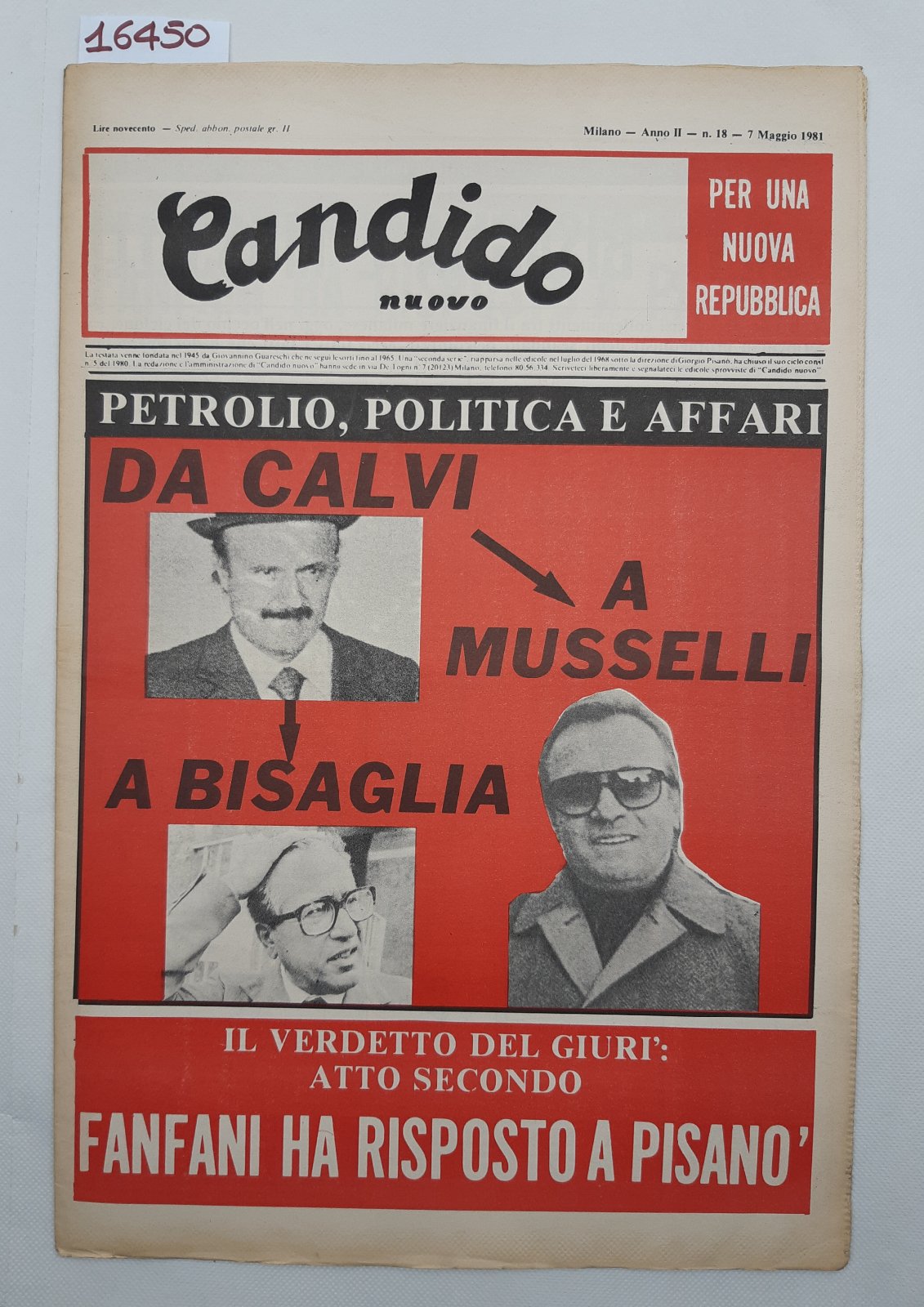 Settimanale Nuovo Candido per una nuova Repubblica numero 18 7 …