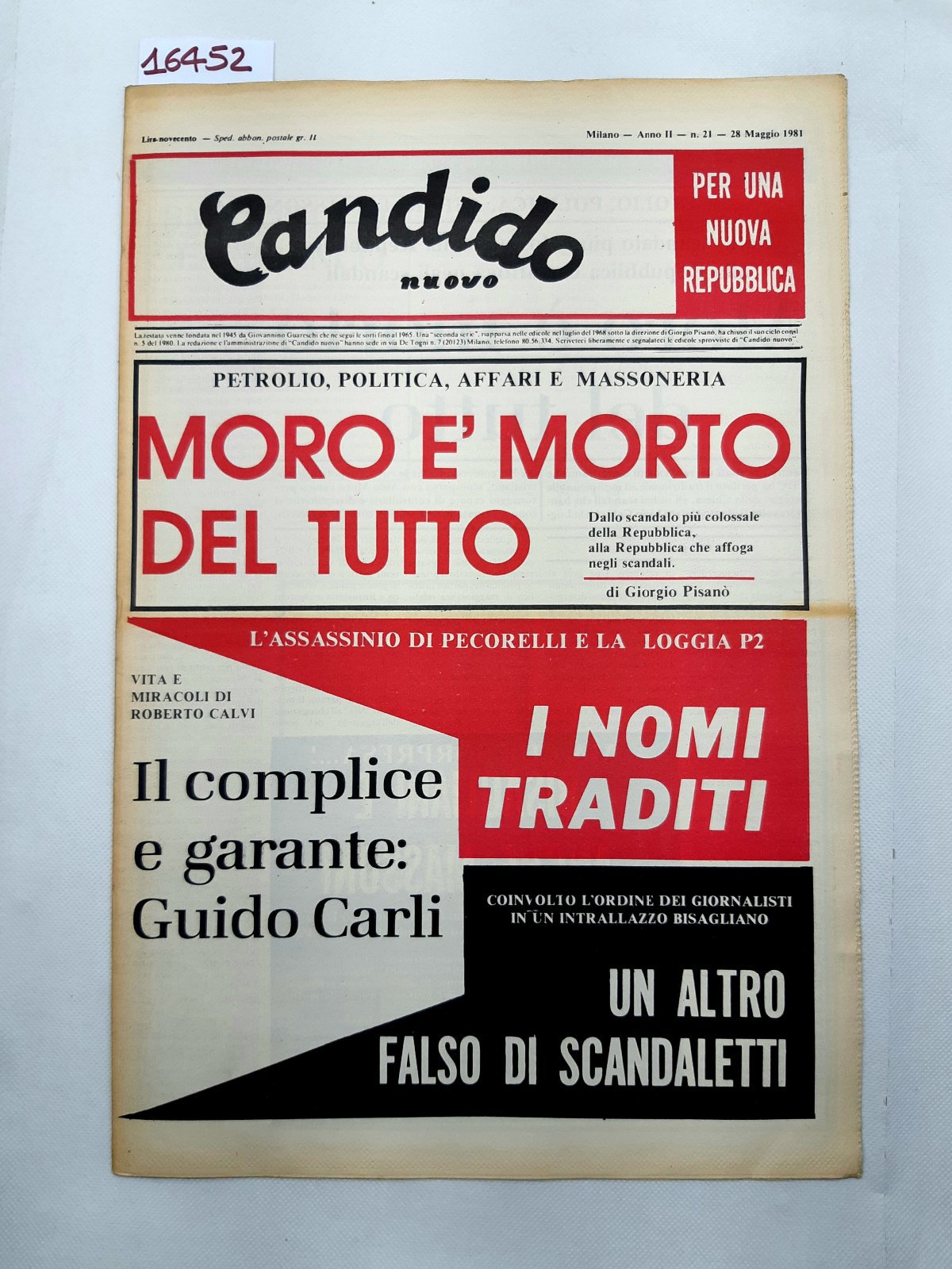 Settimanale Nuovo Candido per una nuova Repubblica numero 21 28 …