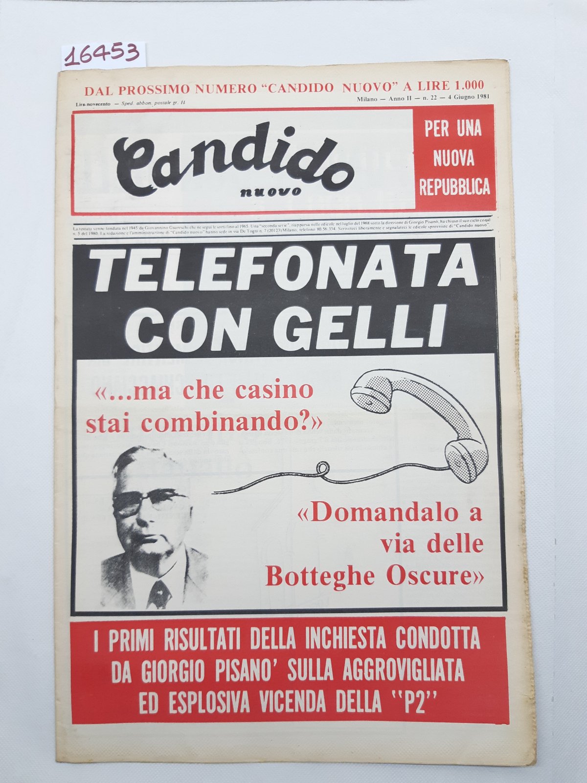 Settimanale Nuovo Candido per una nuova Repubblica numero 22 4 …