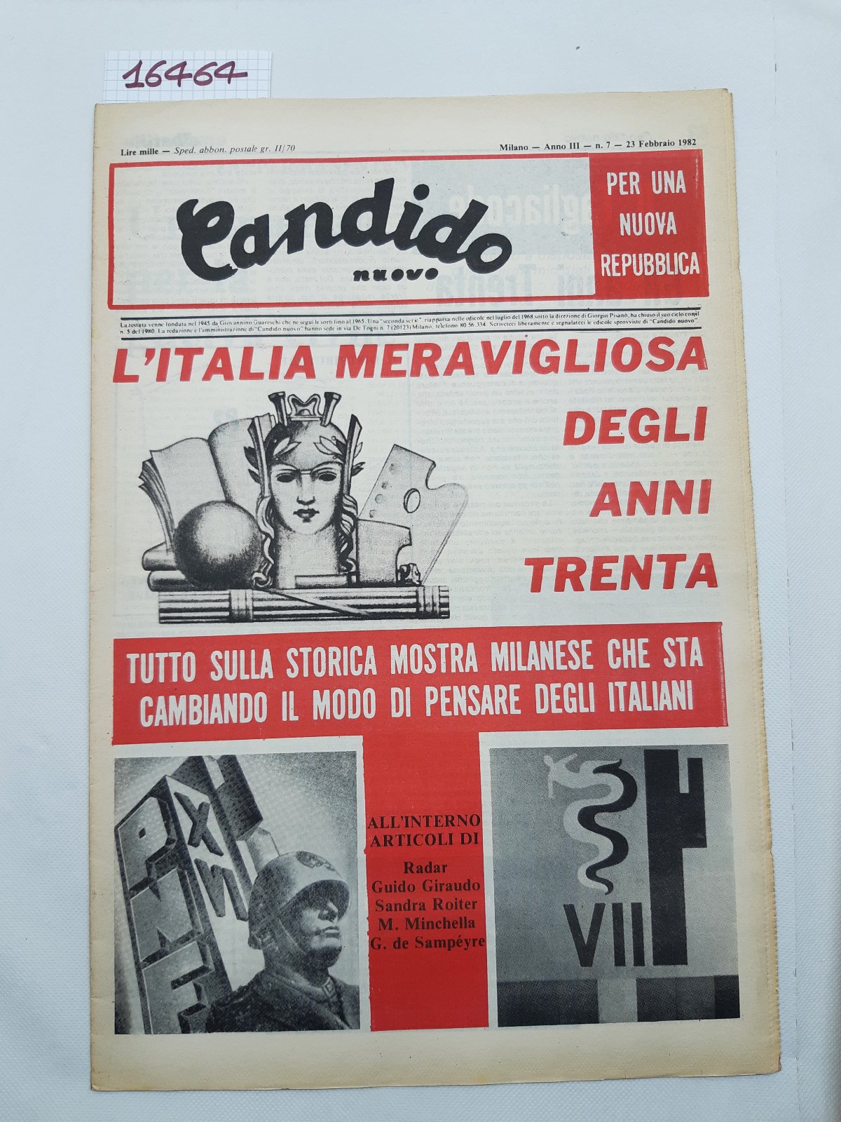 Settimanale Nuovo Candido per una nuova Repubblica numero 7 23 …