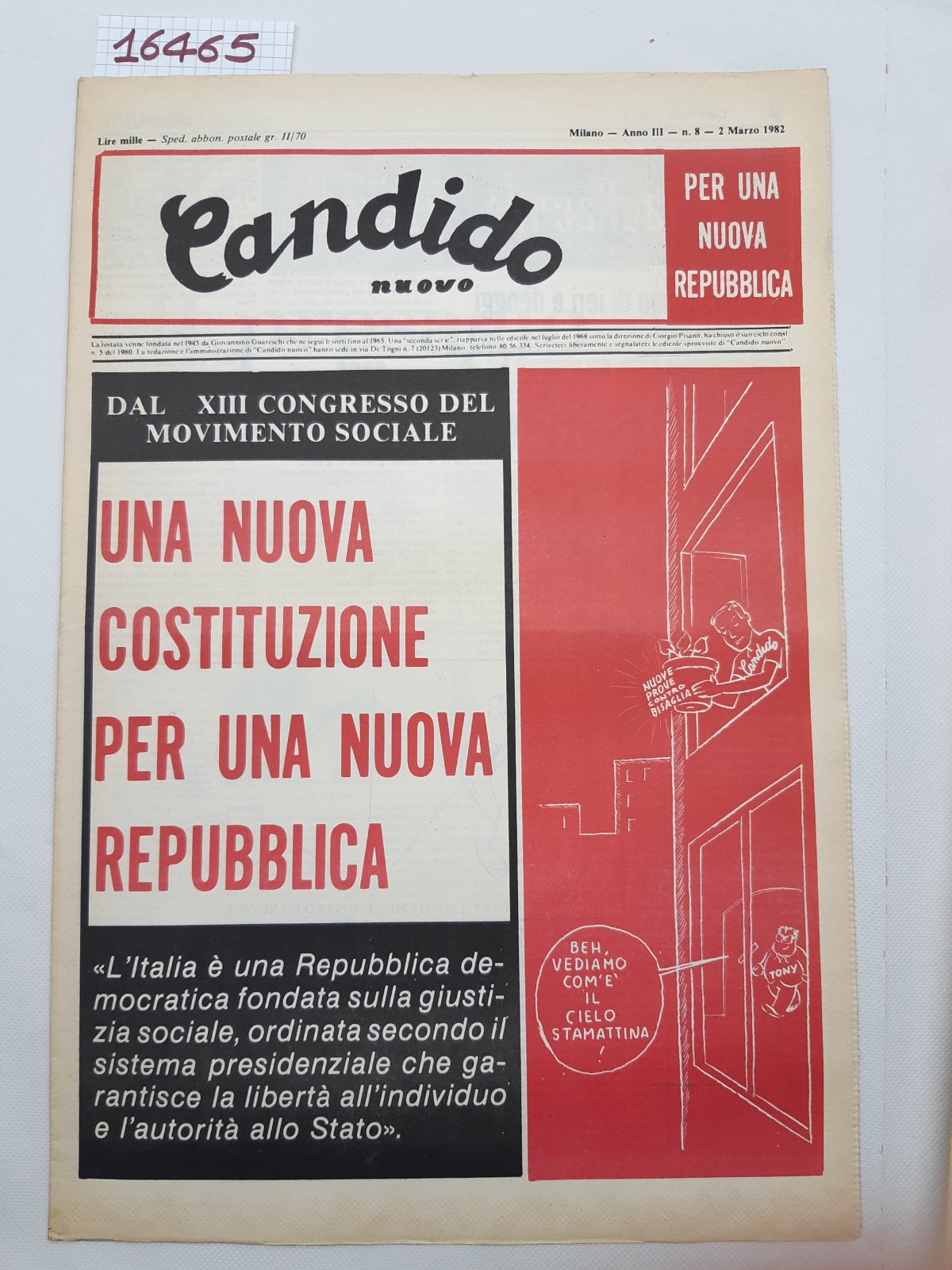Settimanale Nuovo Candido per una nuova Repubblica numero 8 2 …