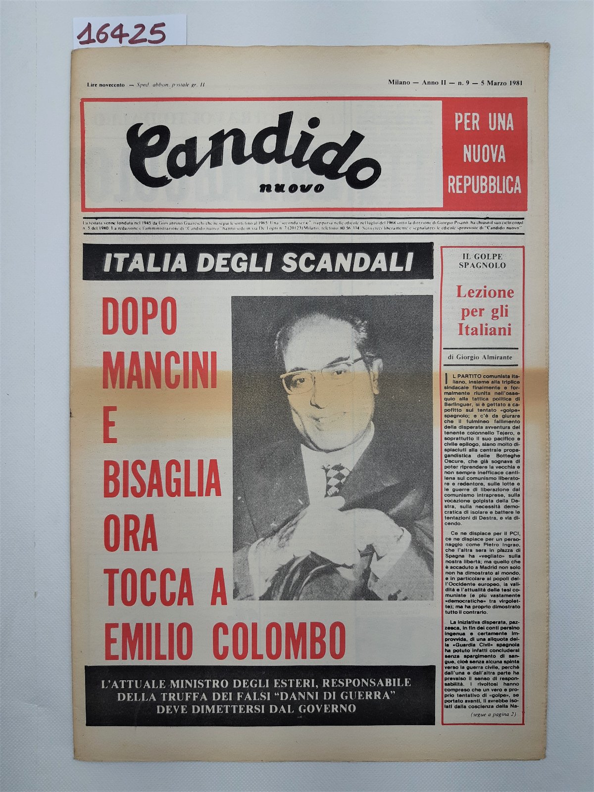 Settimanale Nuovo Candido per una nuova Repubblica numero 95 marzo …