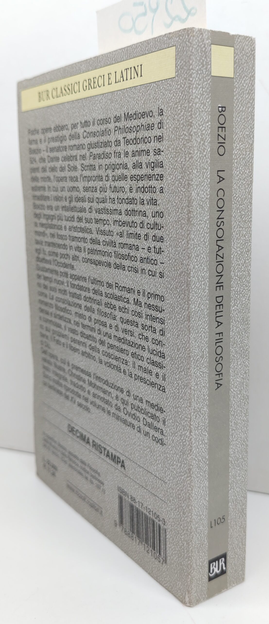 Severino Boezio La consolazione della filosofia BUR Rizzoli 10° edizione …