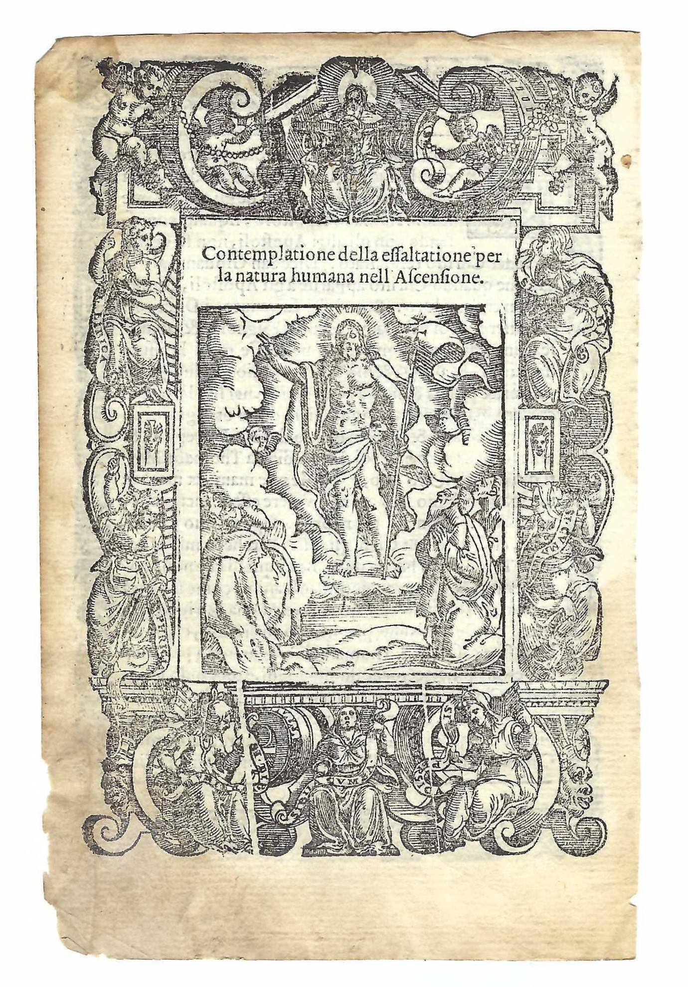 Stampa Contemplazione del mistero dell'Ascensione A. Da Castello 1575