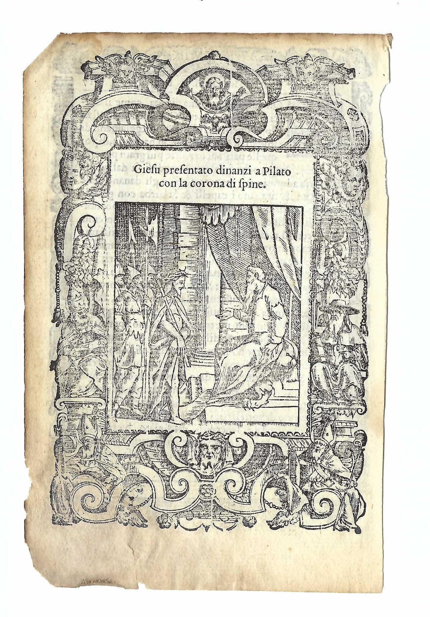 Stampa old print Gesù davanti a Pilato con la corona …