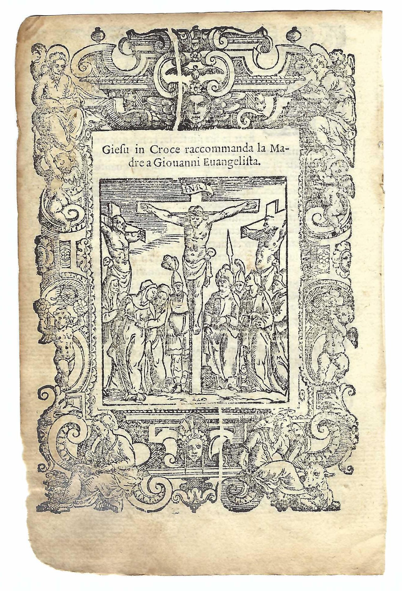 Stampa old print Gesù in croce affida Maria a Giovanni …