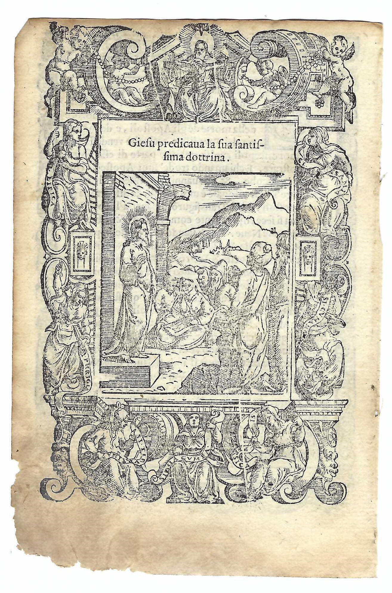 Stampa old print Gesù predica la sua santissima dottrina A. …