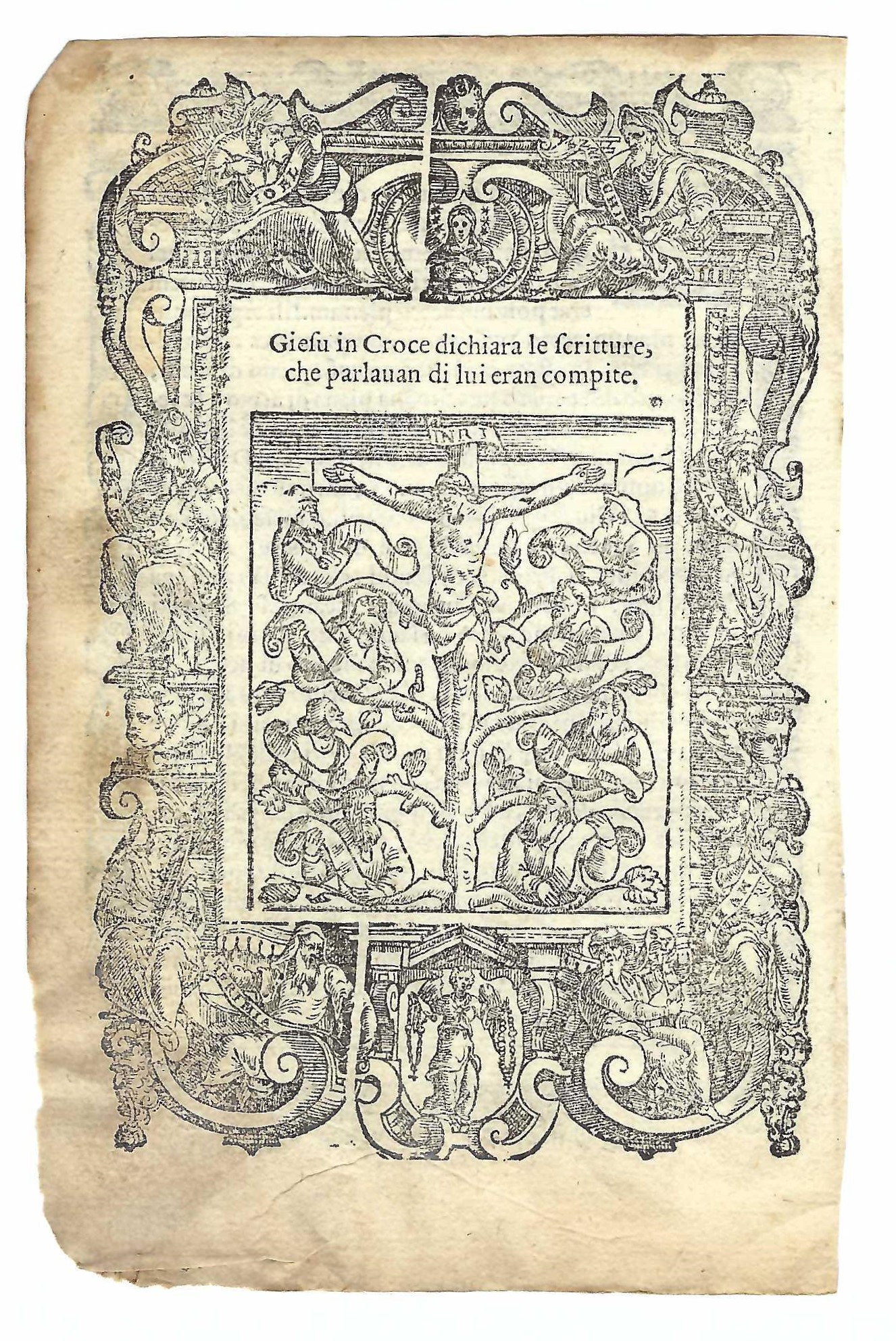 Stampa old print Gesù sulla croce compie le scritture A. …