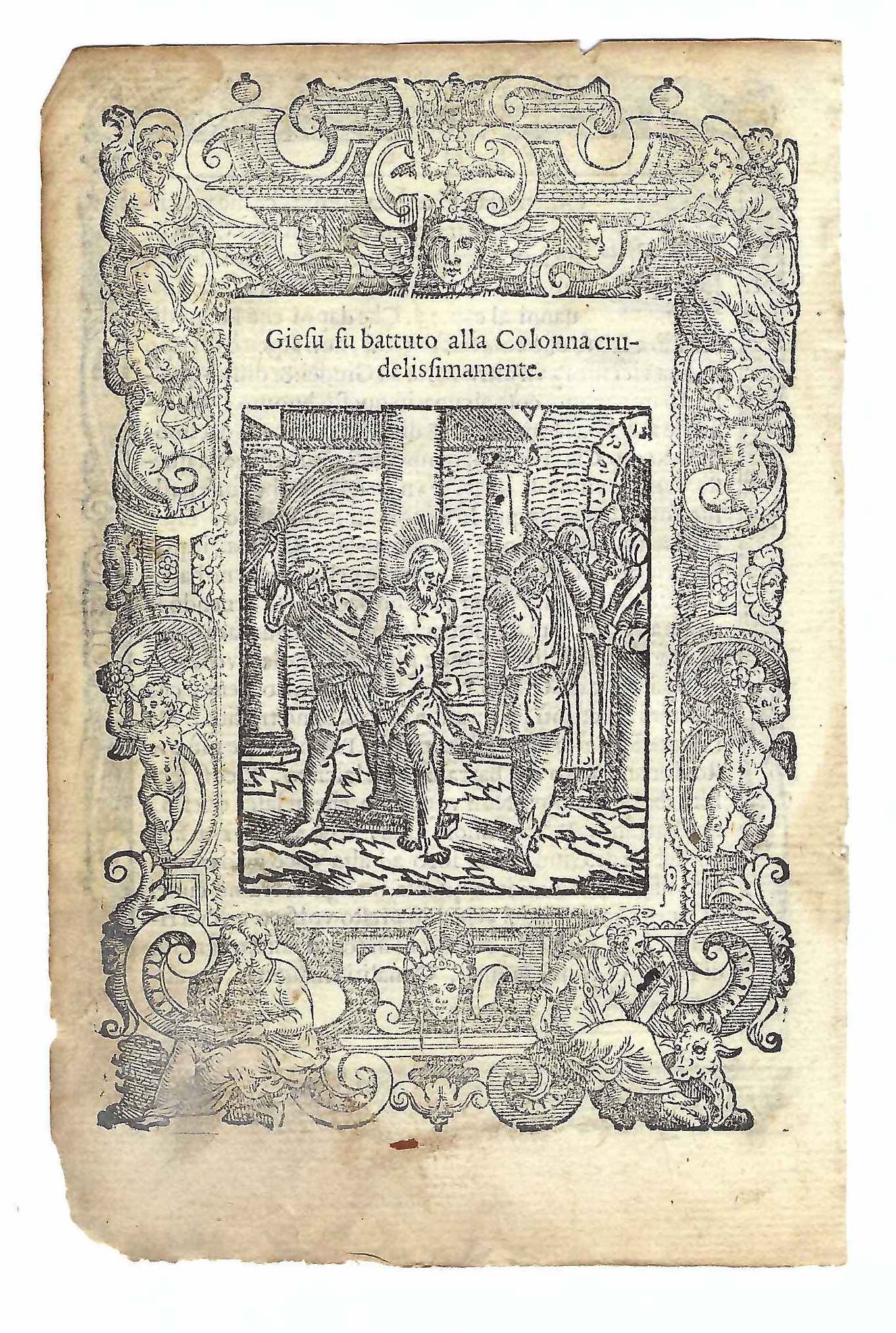 Stampa old print Gesù viene flagellato alla colonna A. Da …