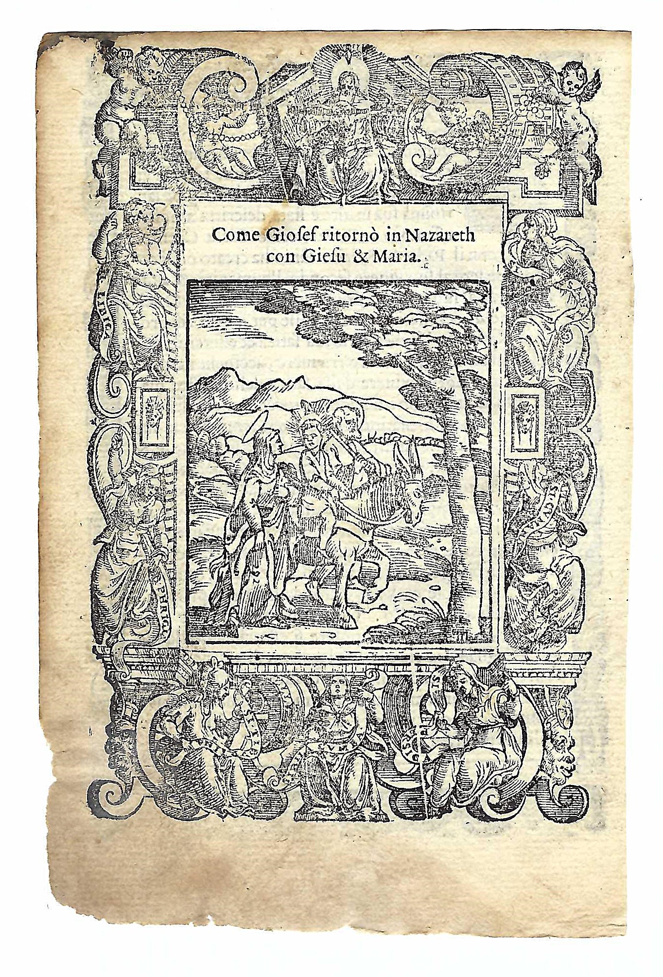 Stampa old print Giuseppe ritornò a Mazareth con Gesù e …