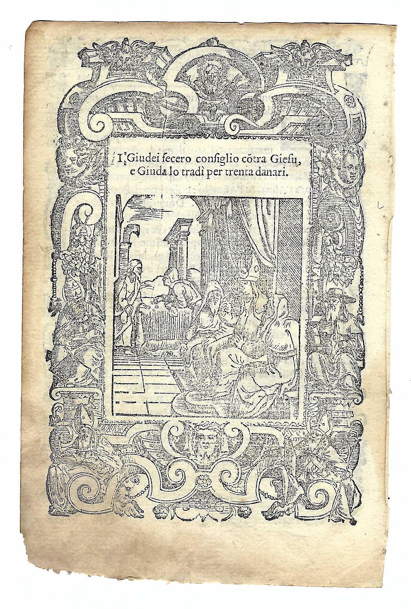 Stampa old print I giudei fecero consiglio contro Gesù e …