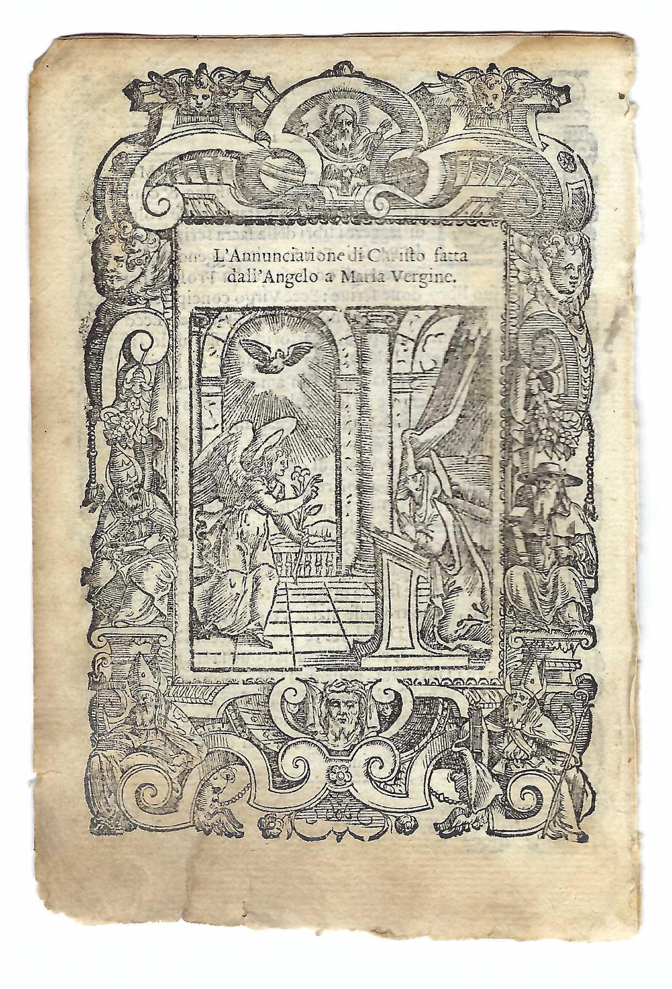 Stampa old print L'annunciazione di Cristo fatta dall'Angelo a Maria …