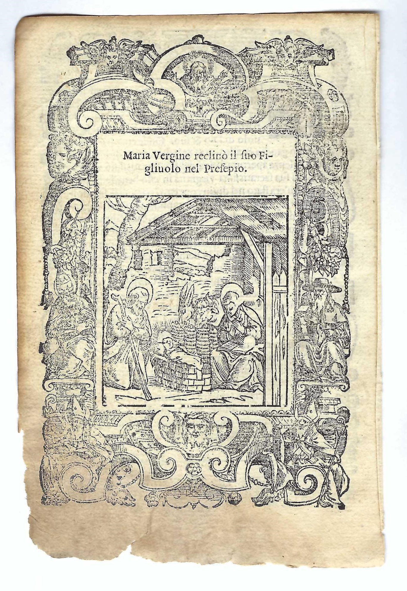 Stampa old print Maria Vergine mise Gesù nel presepio A. …