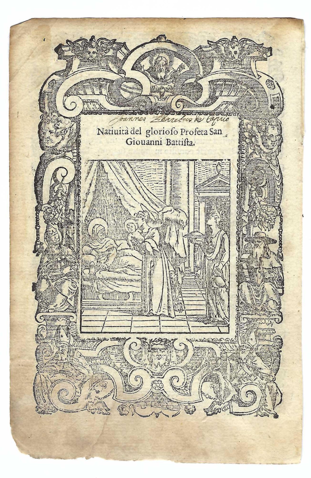 Stampa old print Nascita del profeta Giovanni Battista A. Da …