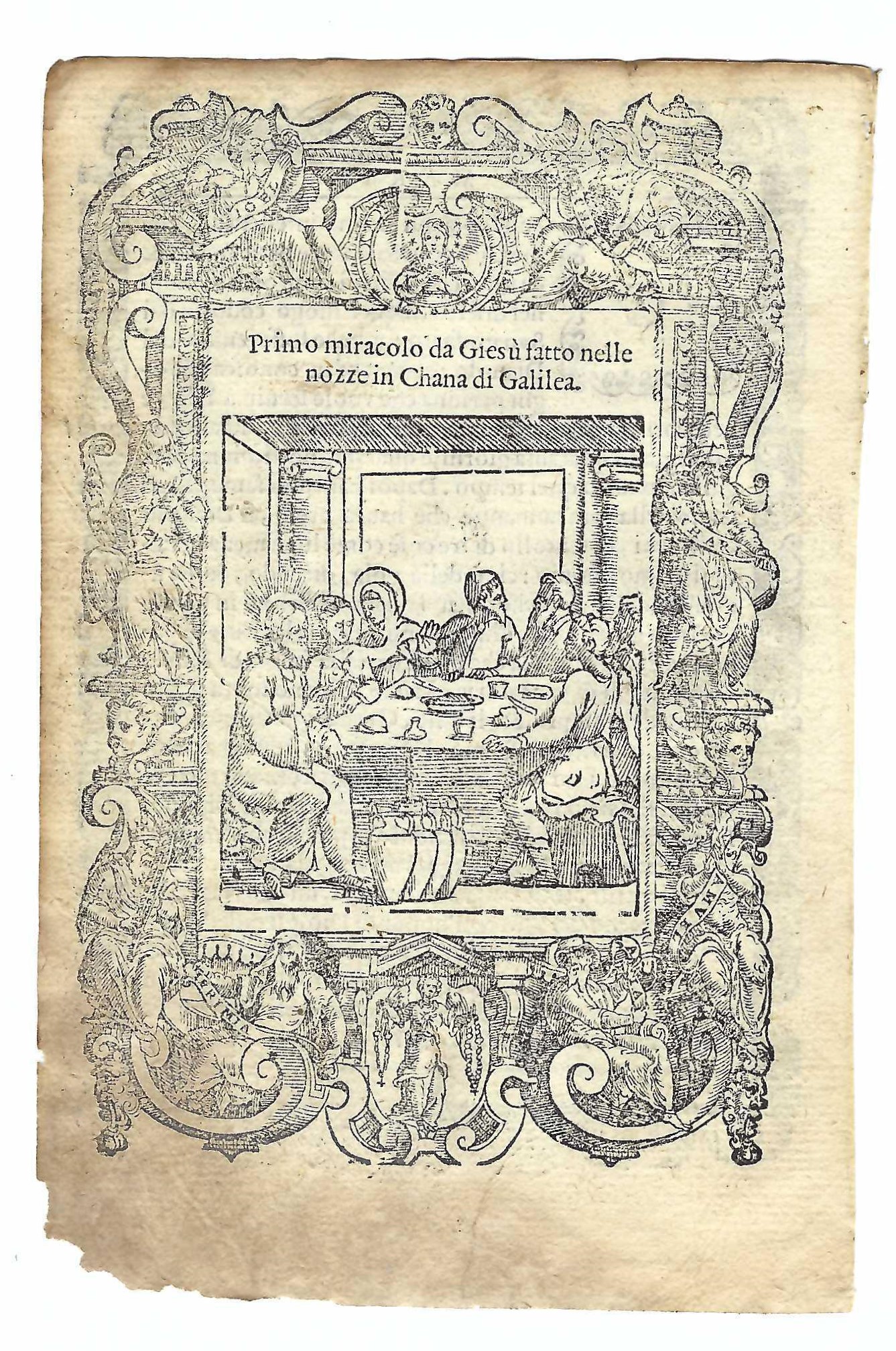 Stampa old print Nozze di Cana 1° miracolo di Gesù …