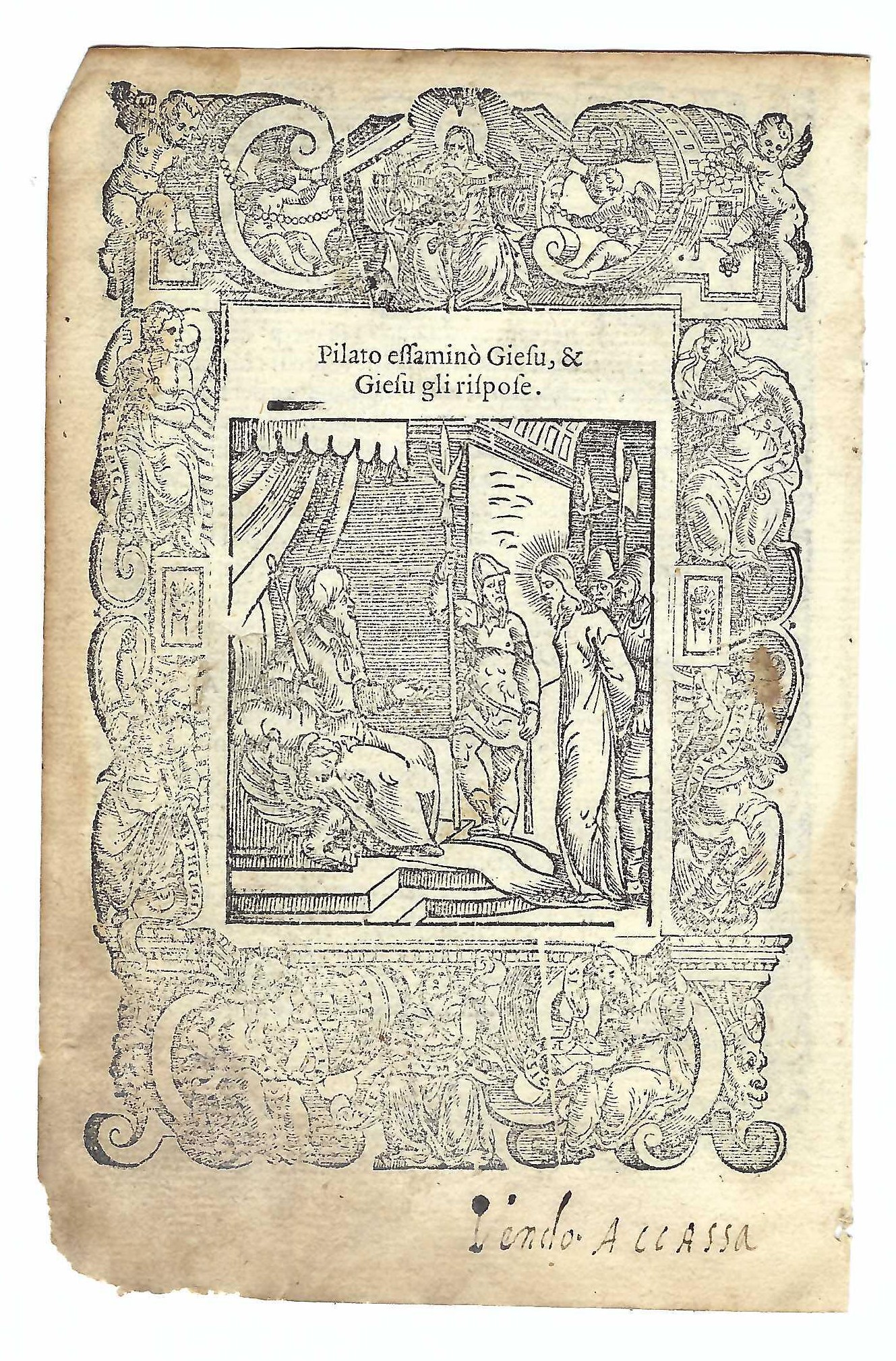 Stampa old print Pilato esaminò Gesù e Gesù gli rispose …