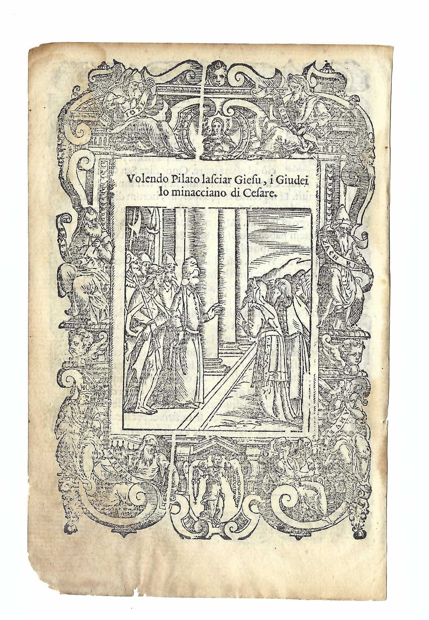 Stampa old print Pilato sedendo in tribunale mostra Cristo ai …