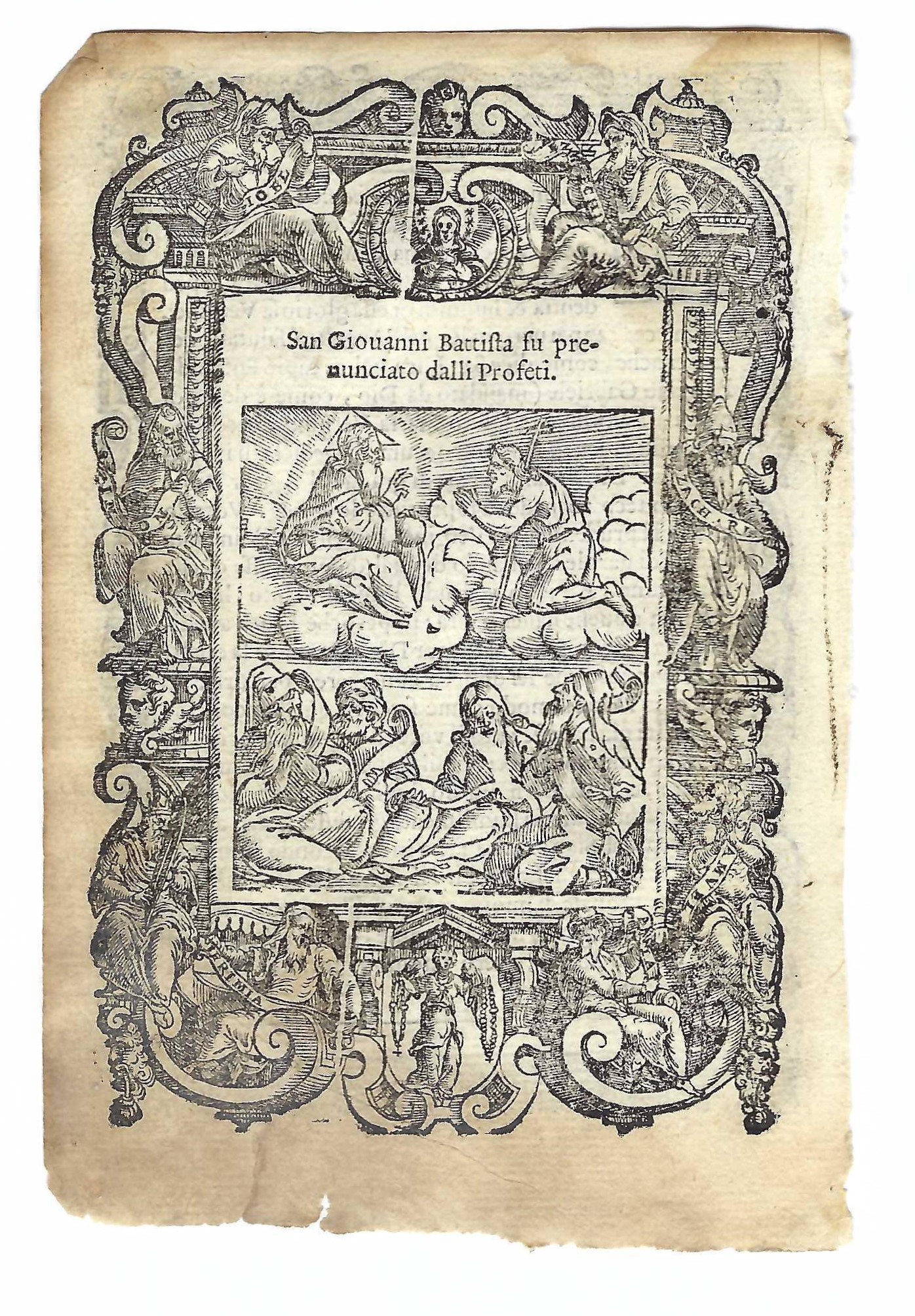 Stampa old print San Giovanni Battista fu preannunciato dai profeti …