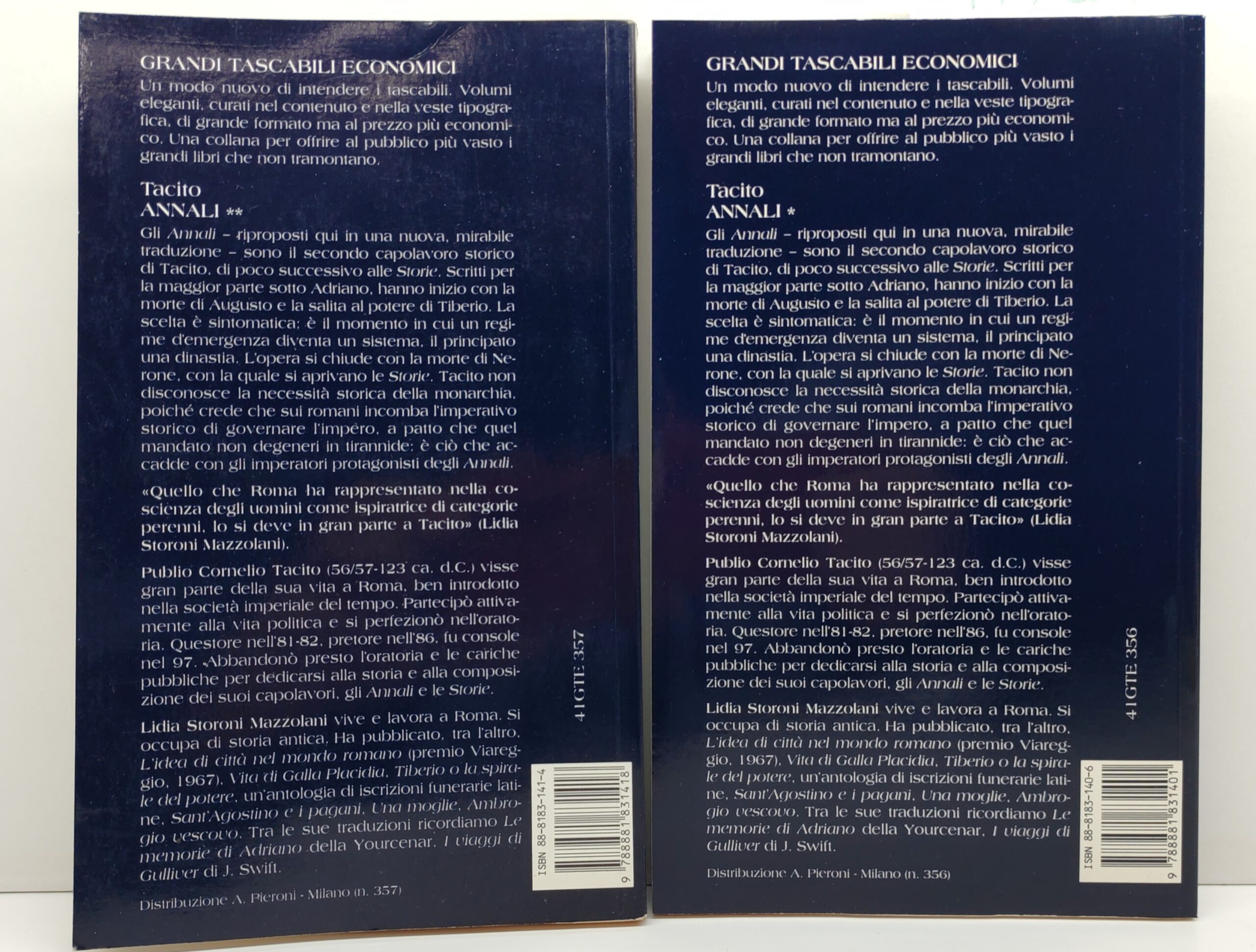 Tacito Annali 2 volumi tascabili economici Newton 1° edizione 1995
