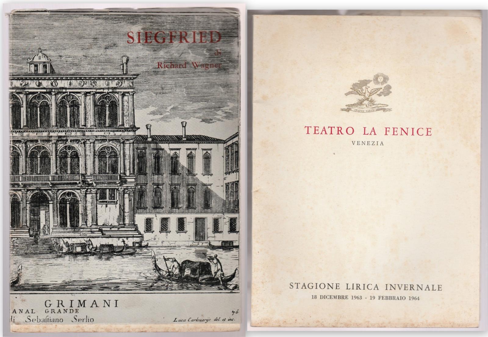 Teatro La Fenice Venezia Siegfried Stagione Lirica Invernale 1963-1964-L5036