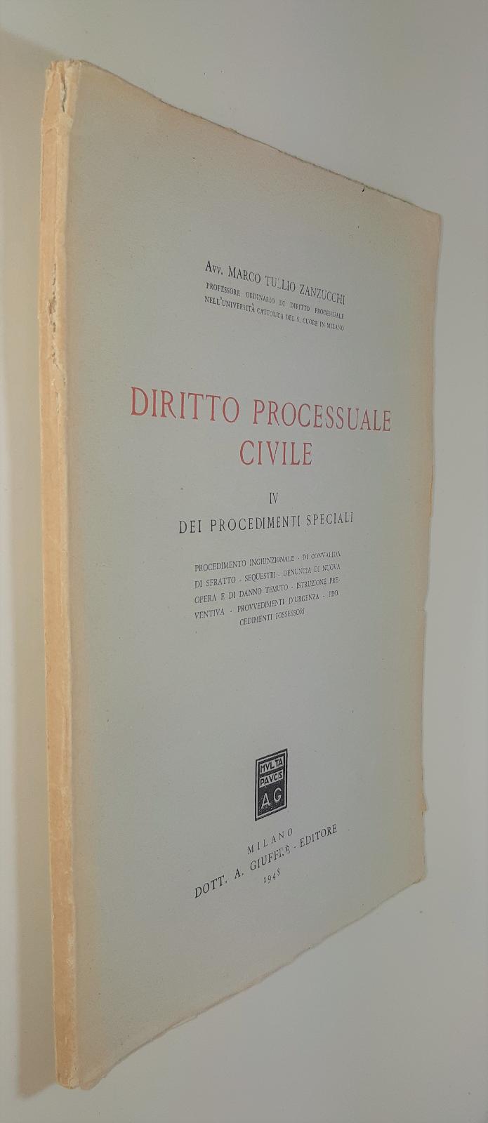 Tullio Zanzucchi Diritto processuale civile IV GiuffrË 1948