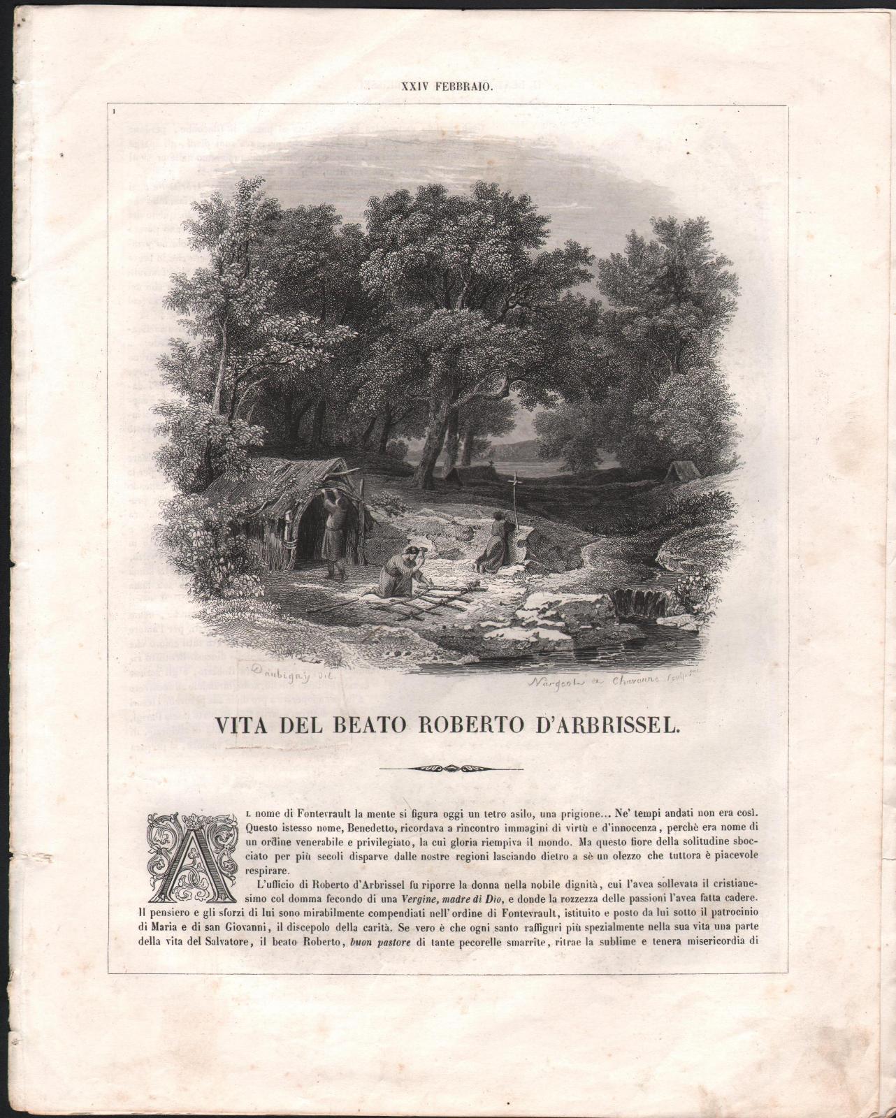 Vita Del Beato Roberto D'arbrissel-Autore Drioux-1863-Illustrato