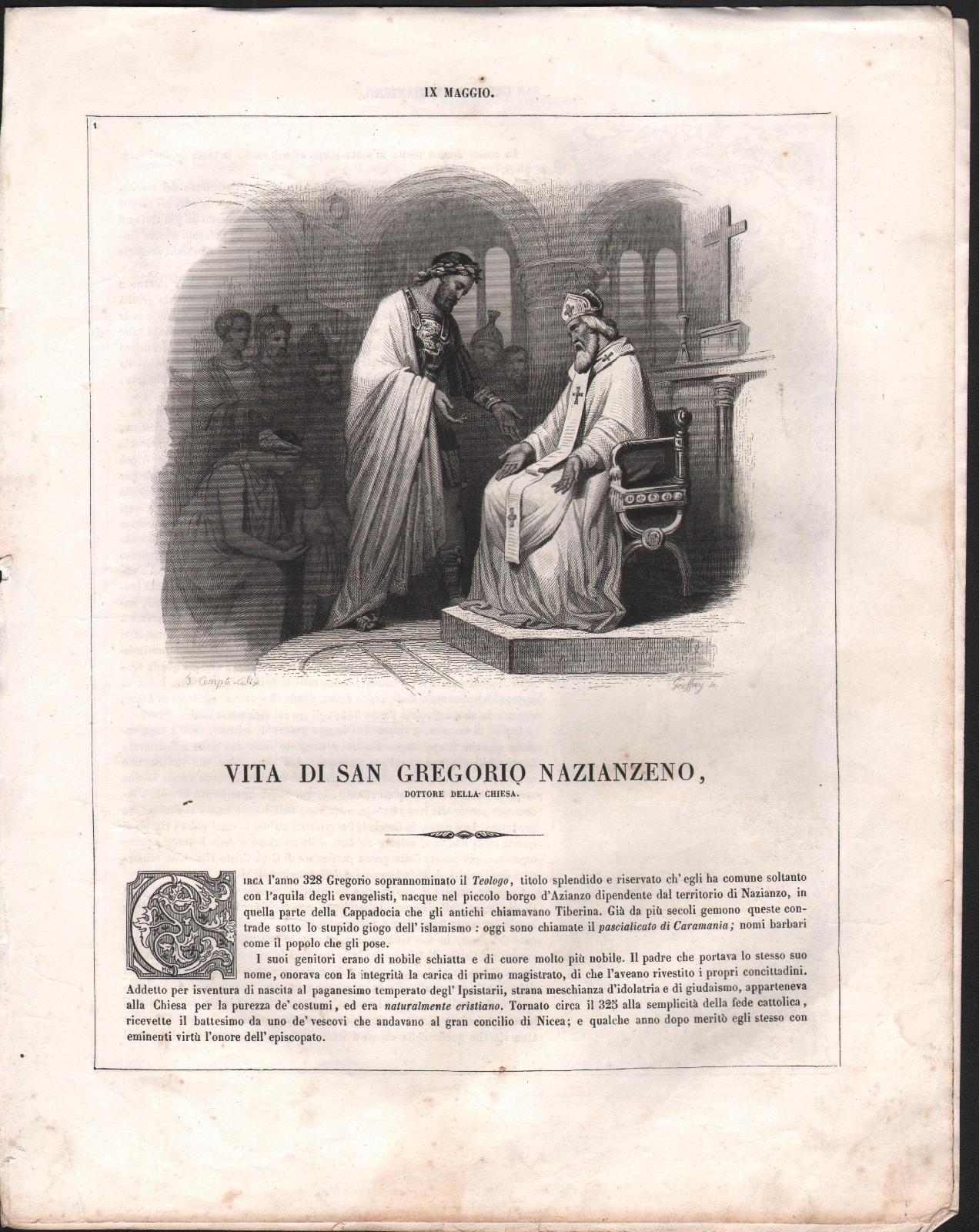Vita di San Gregorio Nazianzeno Autore Drioux-1863-Illustrato