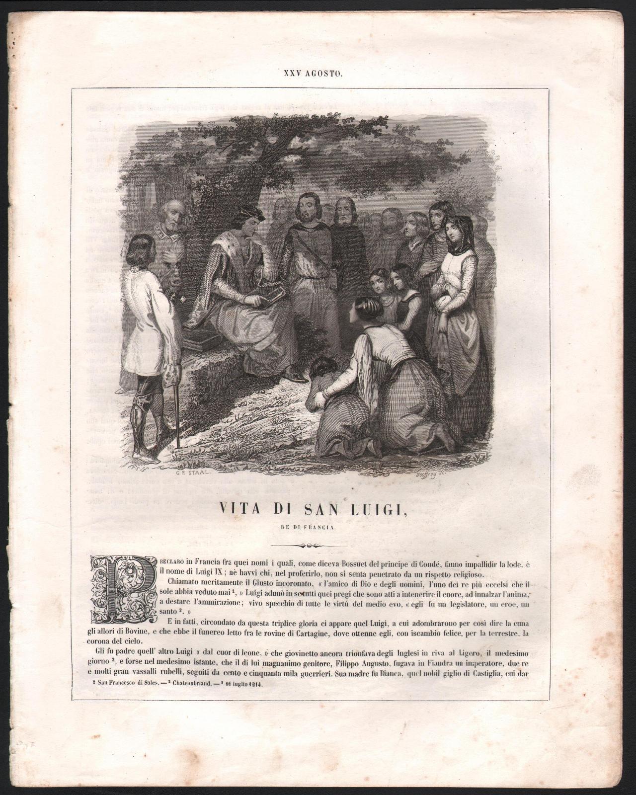 Vita Di San Luigi-Autore Drioux-1863-Illustrato