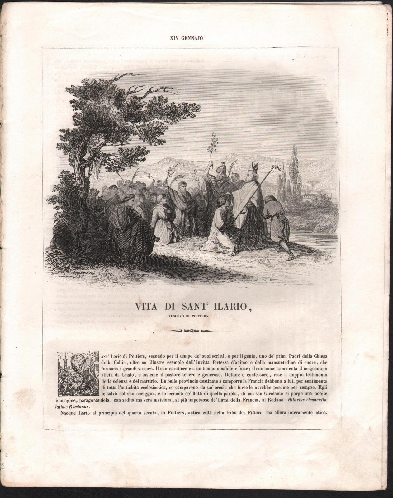 Vita Di Sant'ilario-Autore Drioux-1863-Illustrato