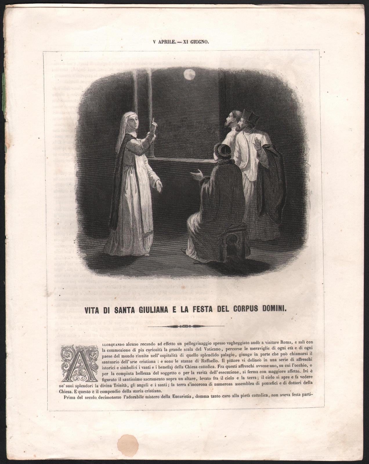 Vita Santa Giuliana e Corpus Domini-Autore Drioux-1863-Illustrato