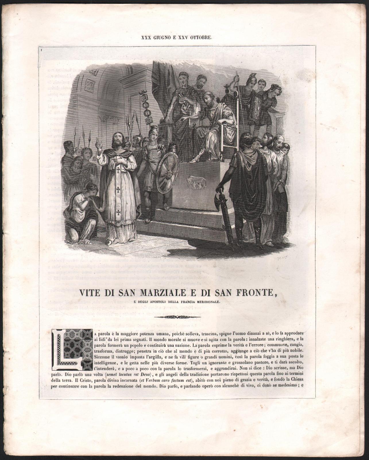 Vite Di San Marziale e di San Fronte Autore Drioux-1863-Illustrato