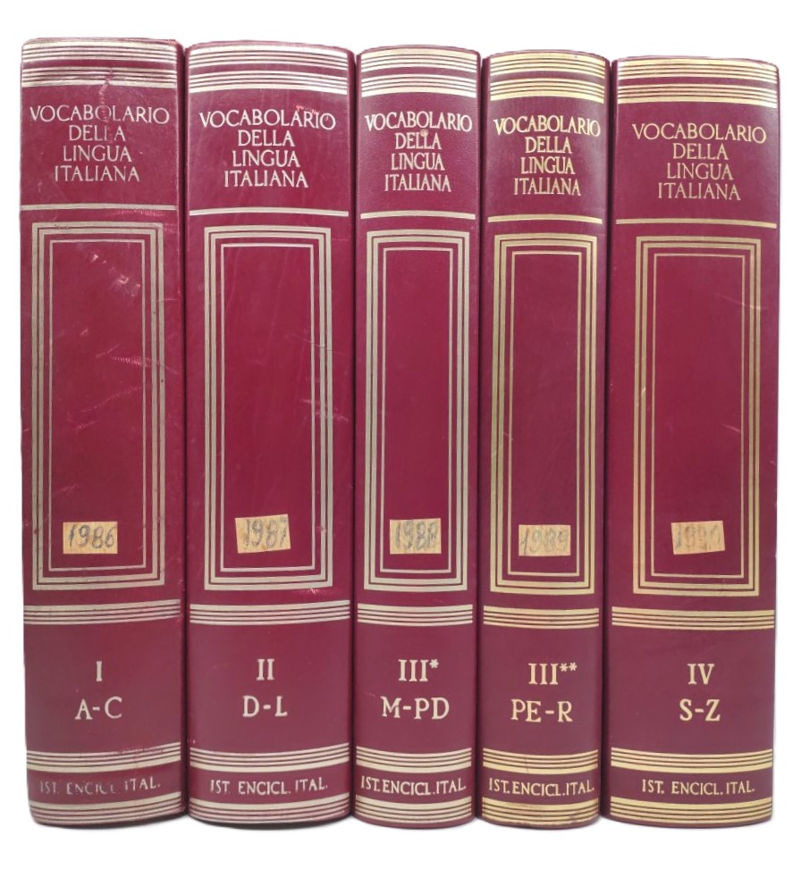 Vocabolario della lingua italiana Treccani 5 volumi 1987