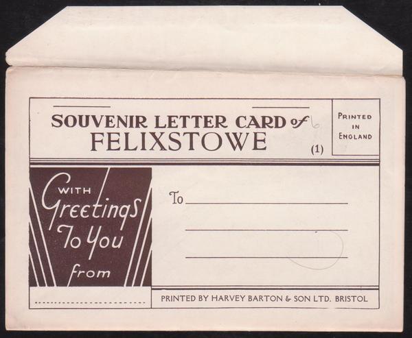 Souvenir Letter Card of Felixstowe