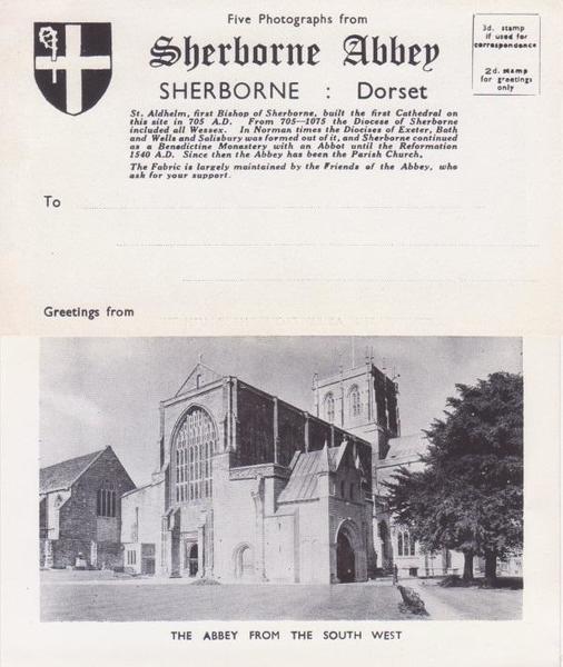 Letter Card - Five Photographs from Sherborne Abbey, Dorset