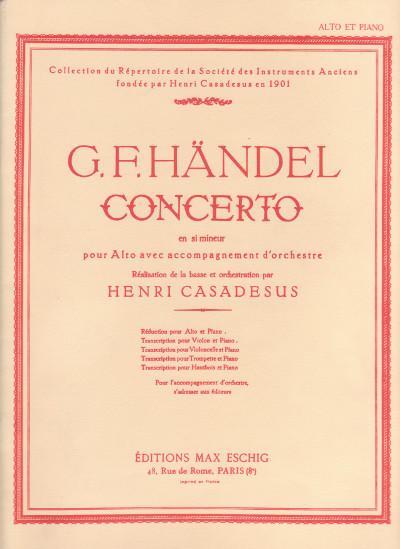 G.F. Handel - Concerto en si mineur pour Alto avec …