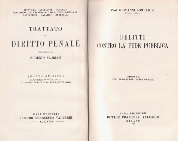 Delitti Contro la Fede Pubblica - Trattato di Diritto Penale